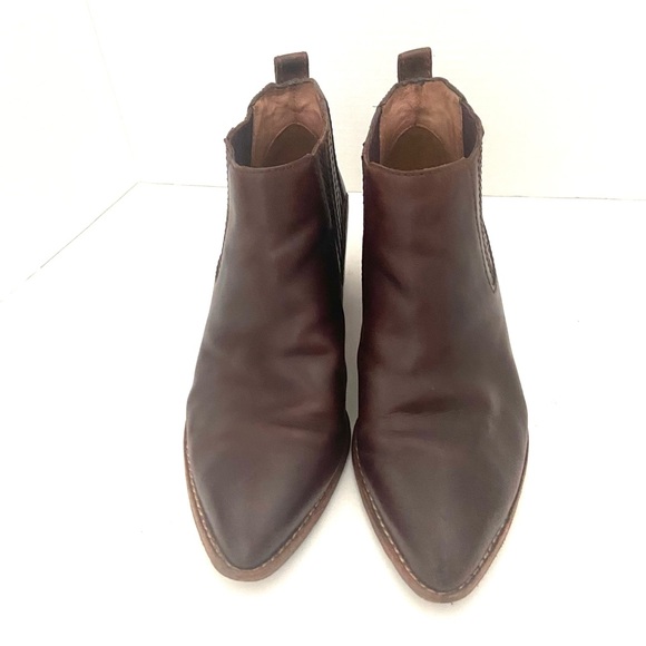 Madewell Womens 7.5 Myles Ankle Boot Leather Booties Point Toe Distressed Style - Picture 3 of 7